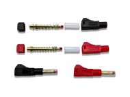 LOGIC RC 4.0MM SHIELDED GOLD PLUG (RED&BLACK) 2PRS O-FS-GC04SHIELD